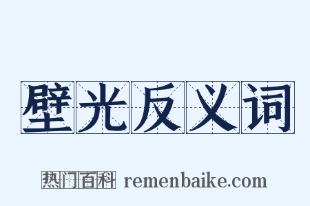 壁光反义词是什么意思的图片